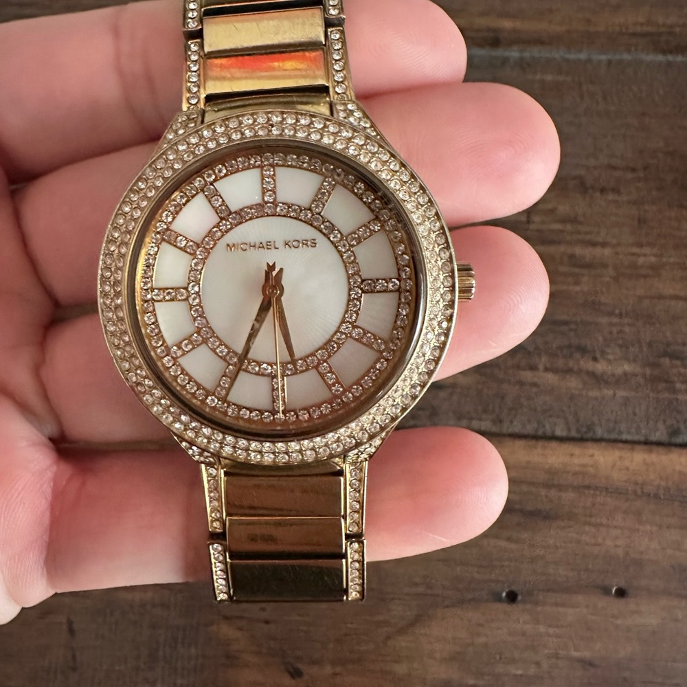 Michael Kors Gold Watch with Crystal Accents